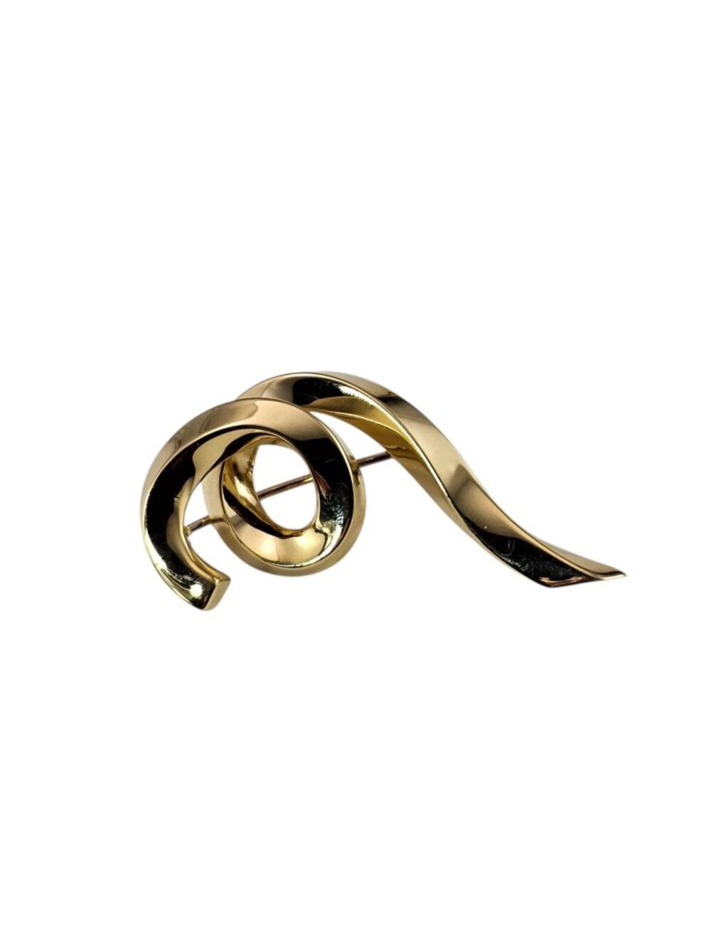 Tiffany & Co. 18K Yellow Gold Swirl Ribbon Brooch/Pin #26049